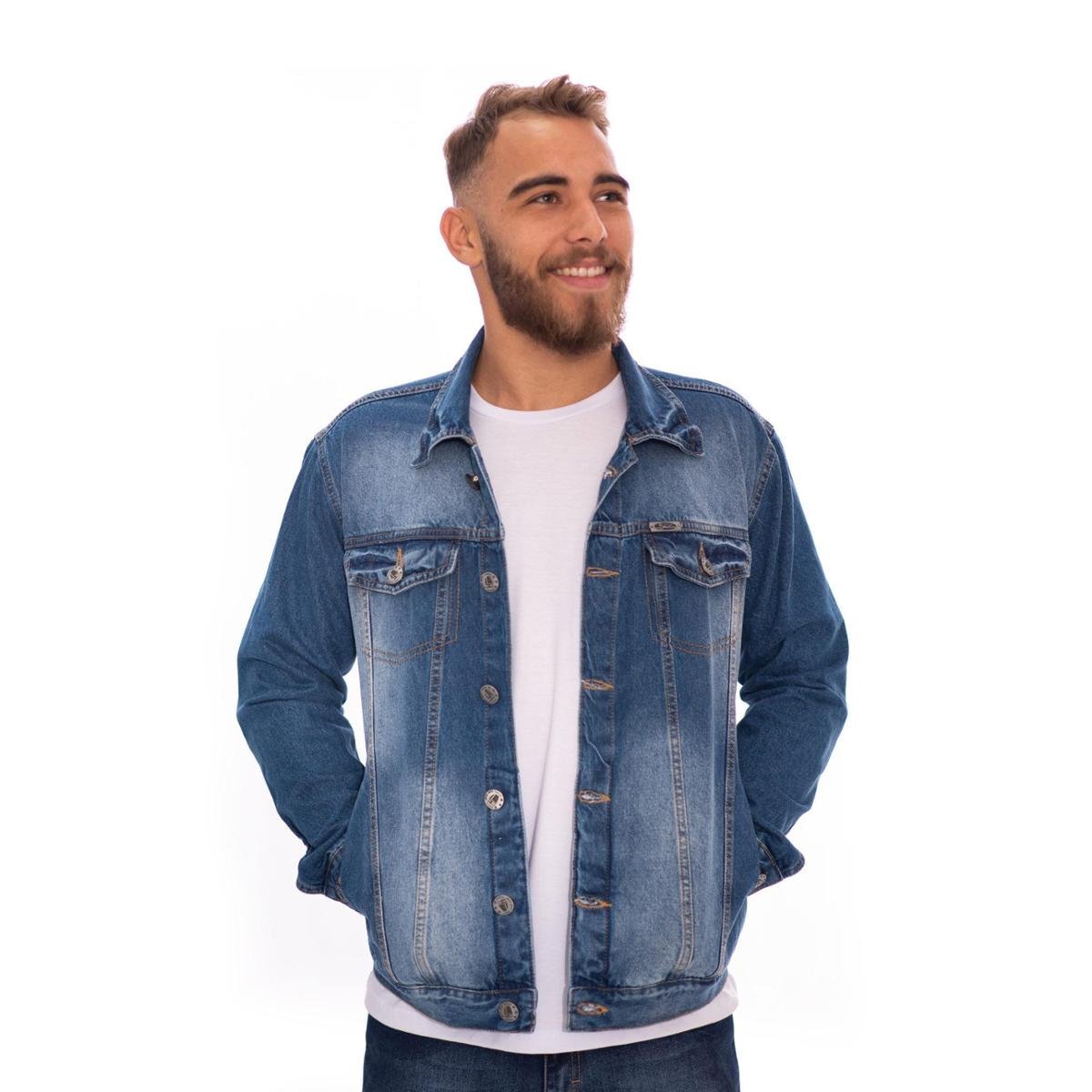 Jaqueta Jeans Masculina Dark Aee Surf - Azul Menor preço em Jaqueta Jeans Masculina Dark Aee Surf - Azul