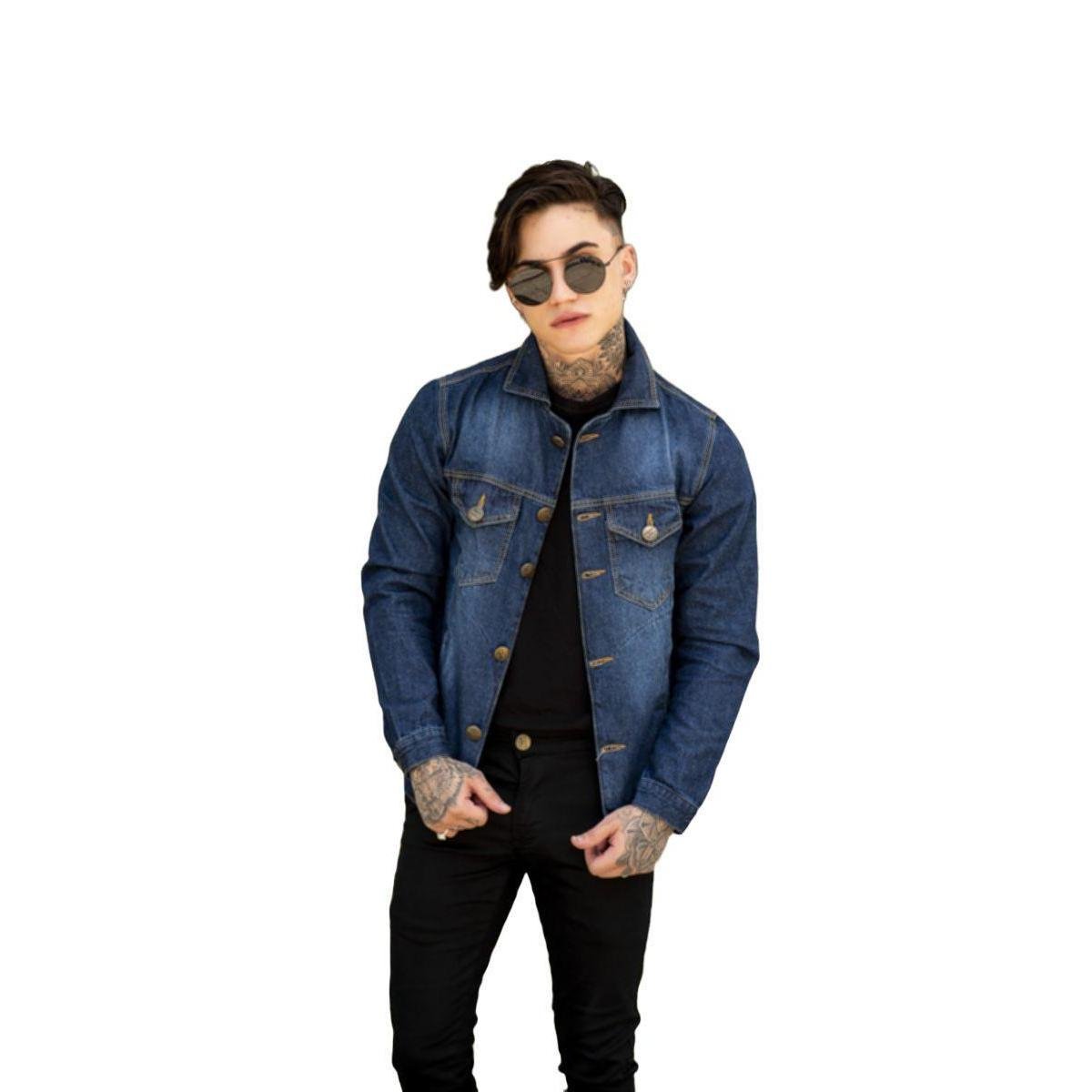 Jaqueta Jeans ou Sarja Casual Masculina - Jeans Menor preço em Jaqueta Jeans ou Sarja Casual Masculina - Jeans