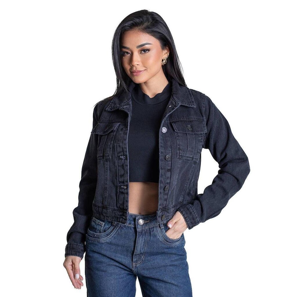 Jaqueta Jeans Sawary - 283256 - PRETO- GG