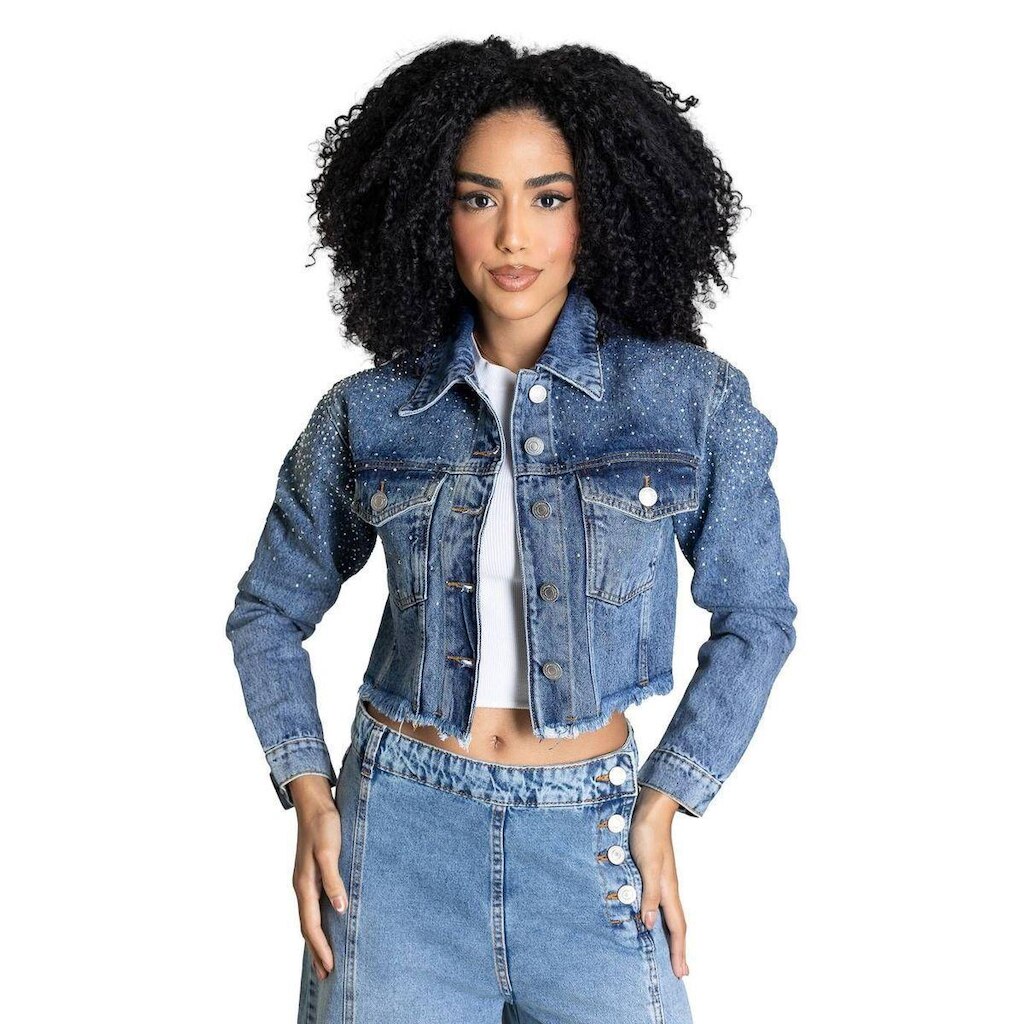 Jaqueta Jeans Sawary Brilho - 283658 - Azul M