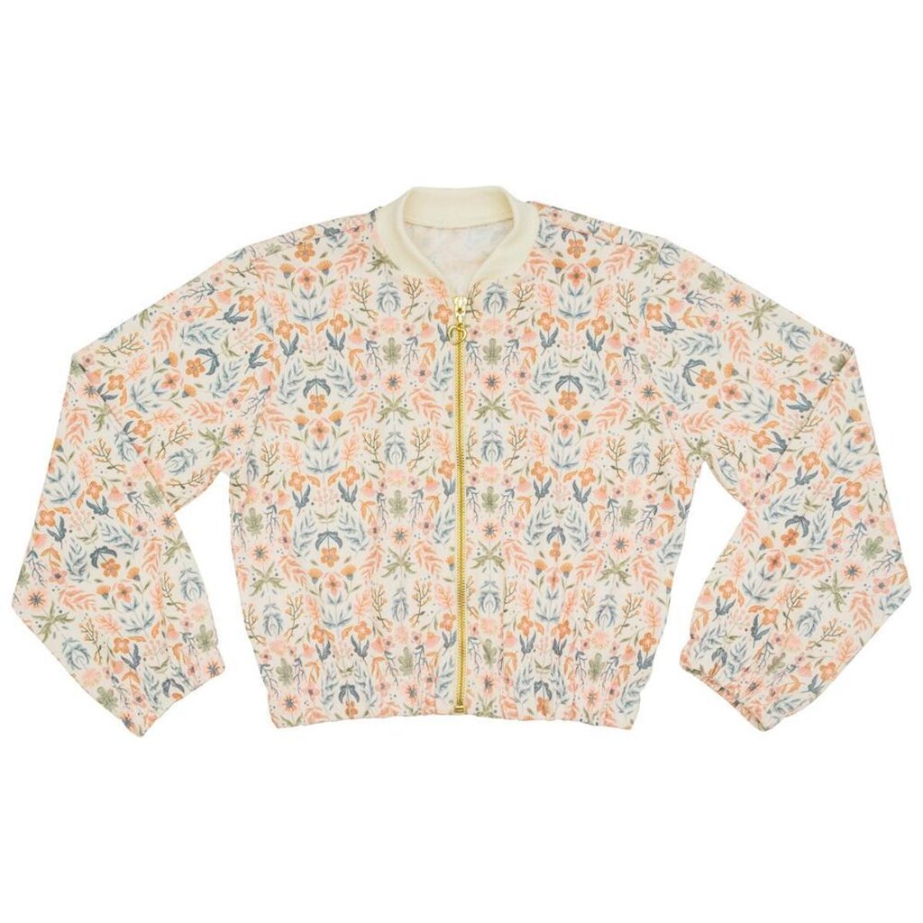 Jaqueta Juvenil Look Jeans Bomber Floral Creme - UNICA - 6