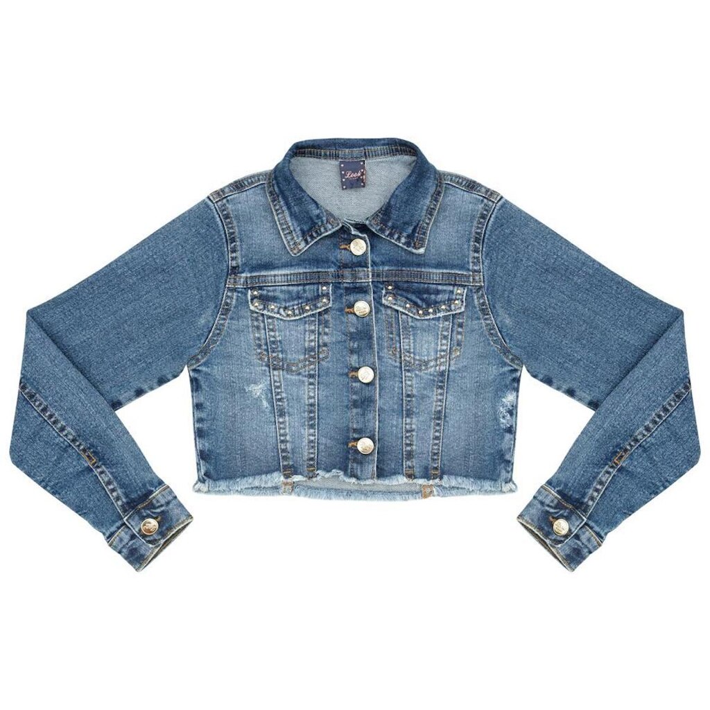 Jaqueta Juvenil Look Jeans Cropped Jeans - UNICA - 6