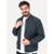 Jaqueta K&J Black Masculina Flanelada Bomber Cool Wool Cinza Escuro Mescla JQ.02.009J 00006 - Cinza
