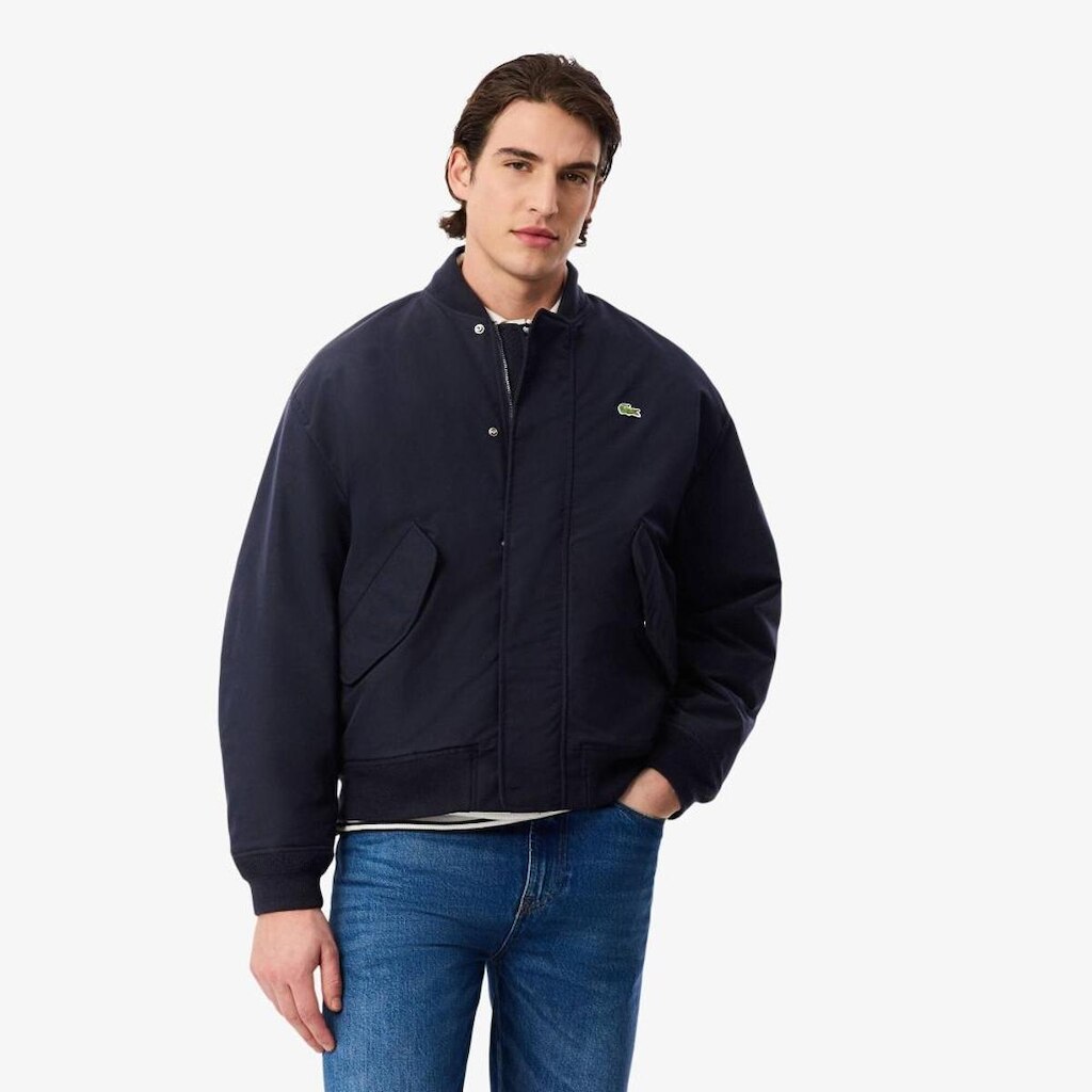 Jaqueta Lacoste Bomber Em Tafetá Repelente À Água Masculina