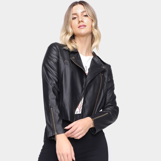 Jaqueta Lança Perfume Perfecto PU Feminina - Preto