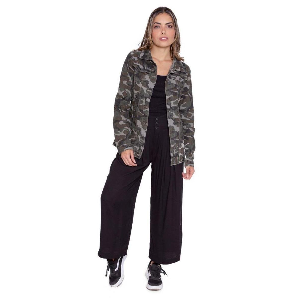 Jaqueta Le Julie Max Camuflada Feminina - Verde Militar Menor preço em Jaqueta Le Julie Max Camuflada Feminina - Verde Militar