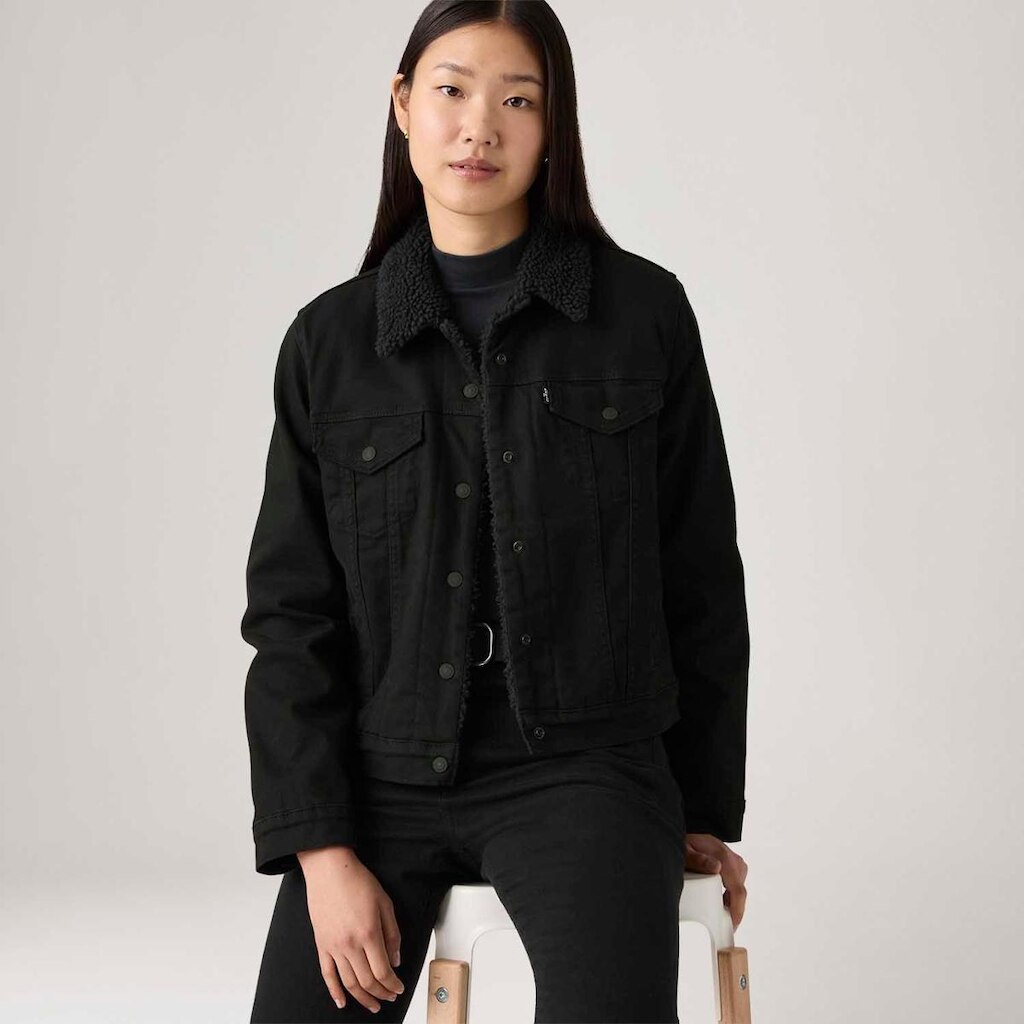 Jaqueta Levi's Original Sherpa Trucker Preta Feminina