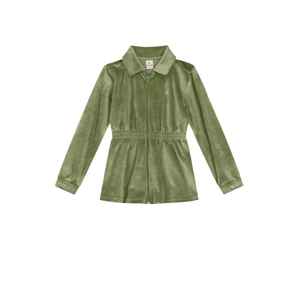 Jaqueta Malha Cotelê Infantil Menina Brandili Verde
