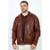 Jaqueta Marrom Couro Sintético Brilho Glow Ziper Premium - Marrom-Claro