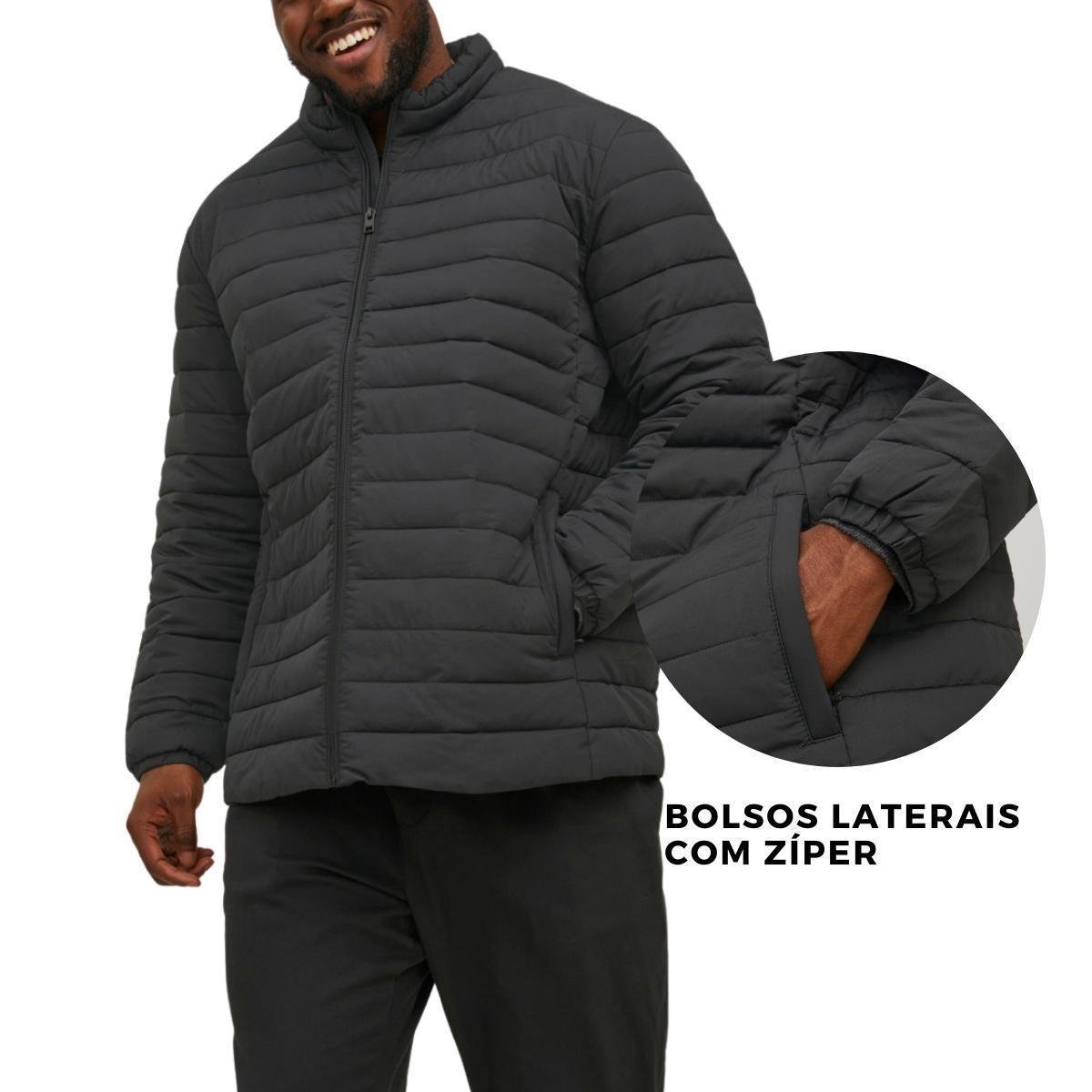 Jaqueta Masculina Casaco Acolchoado Blusa De Frio Inverno - Preto Menor preço em Jaqueta Masculina Casaco Acolchoado Blusa De Frio Inverno - Preto