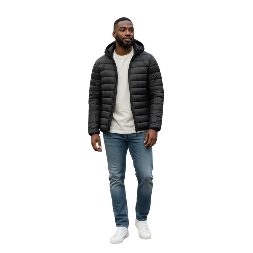 Jaqueta Masculina de Nylon Preta Bobojaco Inverno
