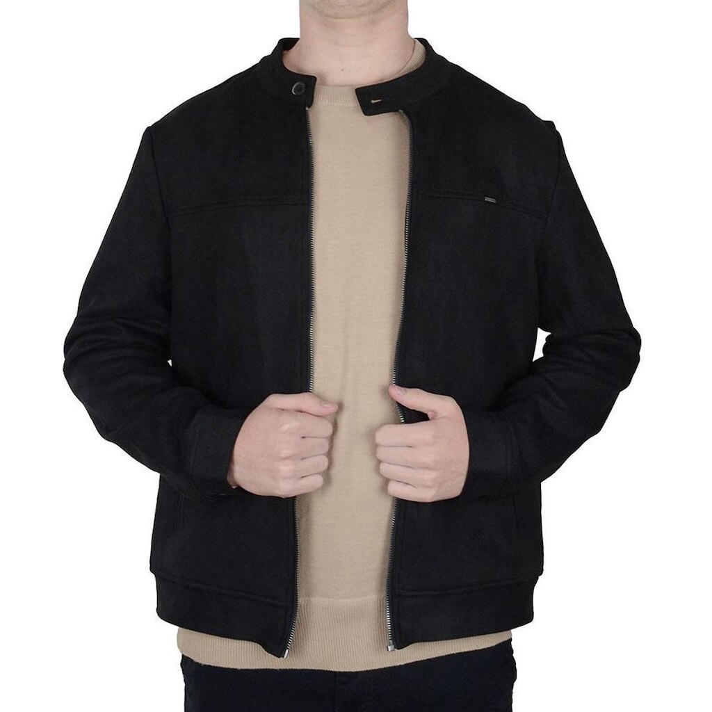 Jaqueta Masculina Docthos Suede Slim Preta - 4363
