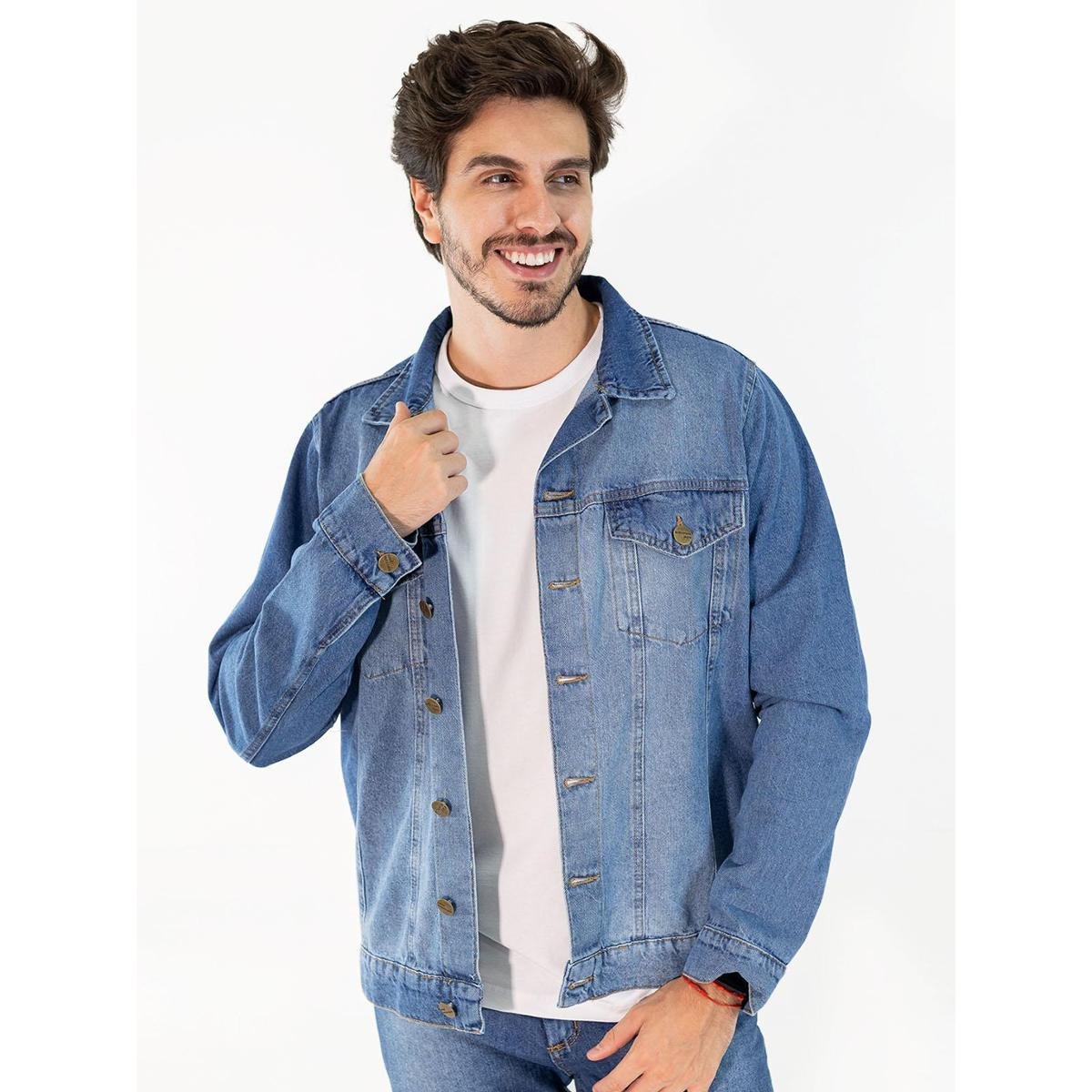 Jaqueta Masculina Jeans Amaciado Algodão Botões Anticorpus Menor preço em Jaqueta Masculina Jeans Amaciado Algodão Botões Anticorpus