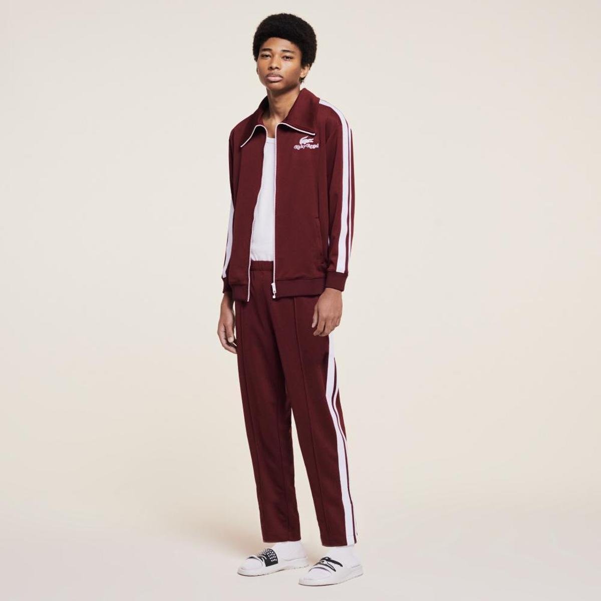 Jaqueta masculina Lacoste x Ricky Regal em piqué com faixas