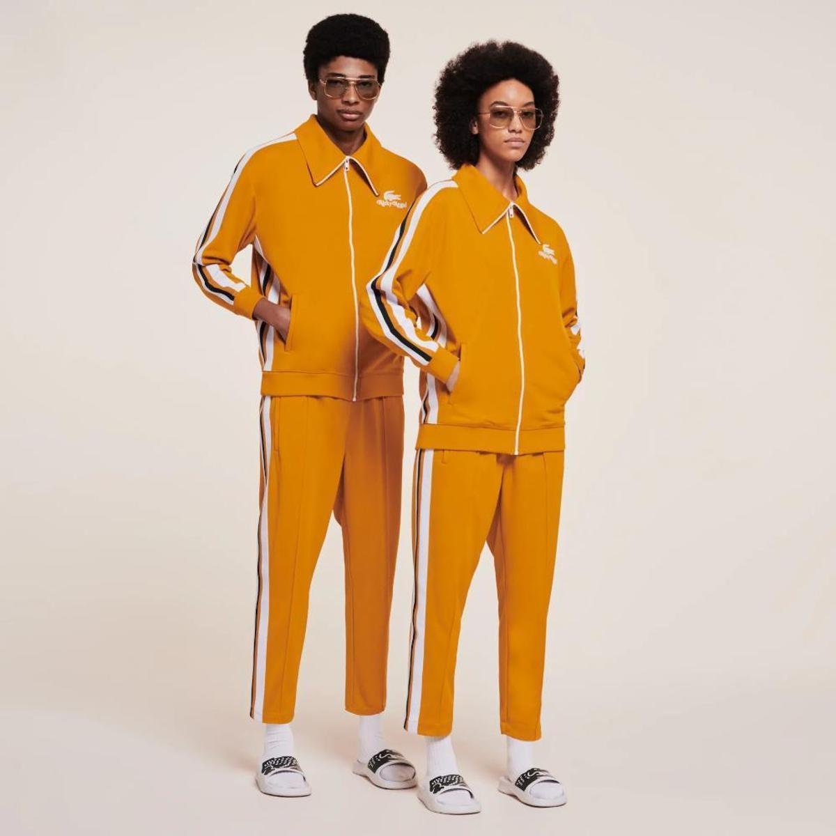 Jaqueta masculina Lacoste x Ricky Regal em piqué com faixas