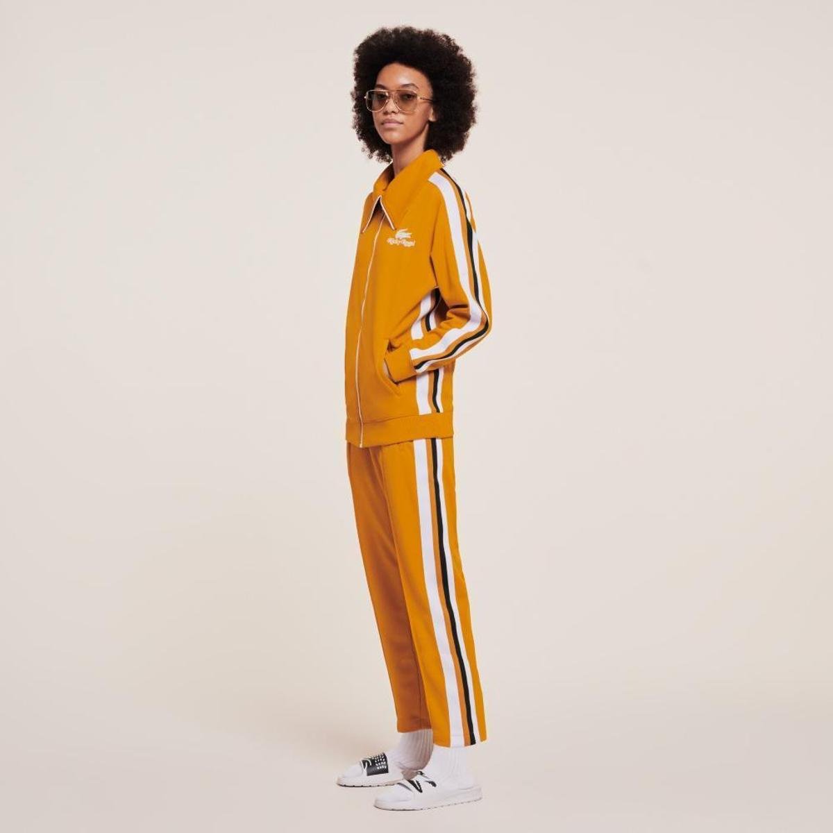 Jaqueta masculina Lacoste x Ricky Regal em piqué com faixas