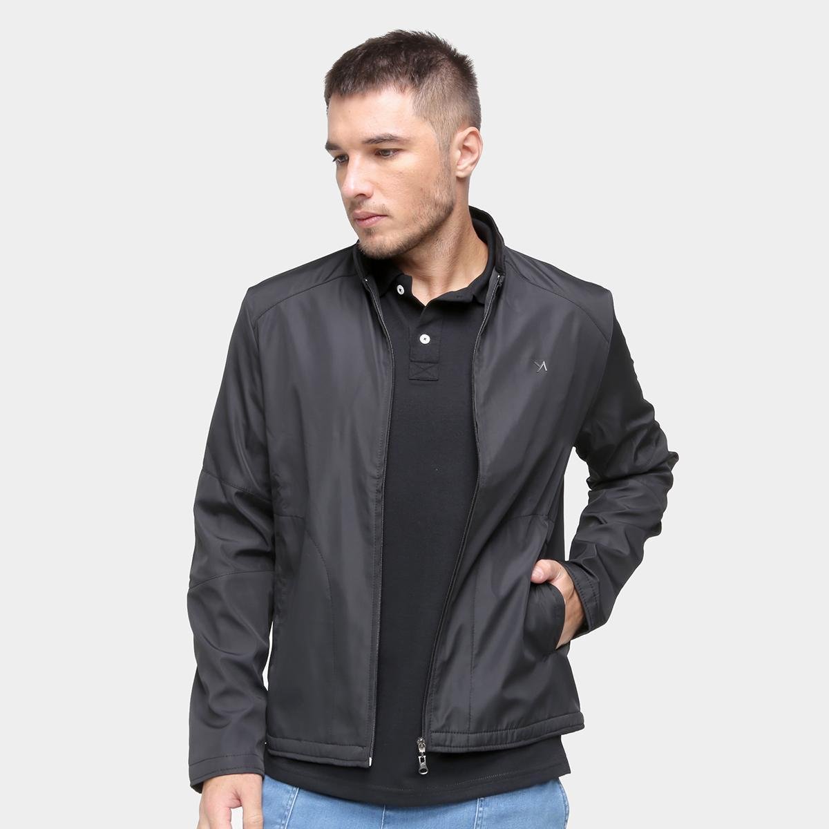 Jaqueta Masculina Nickel Poliéster Bolso Zíper Confortável - Preto Menor preço em Jaqueta Masculina Nickel Poliéster Bolso Zíper Confortável - Preto