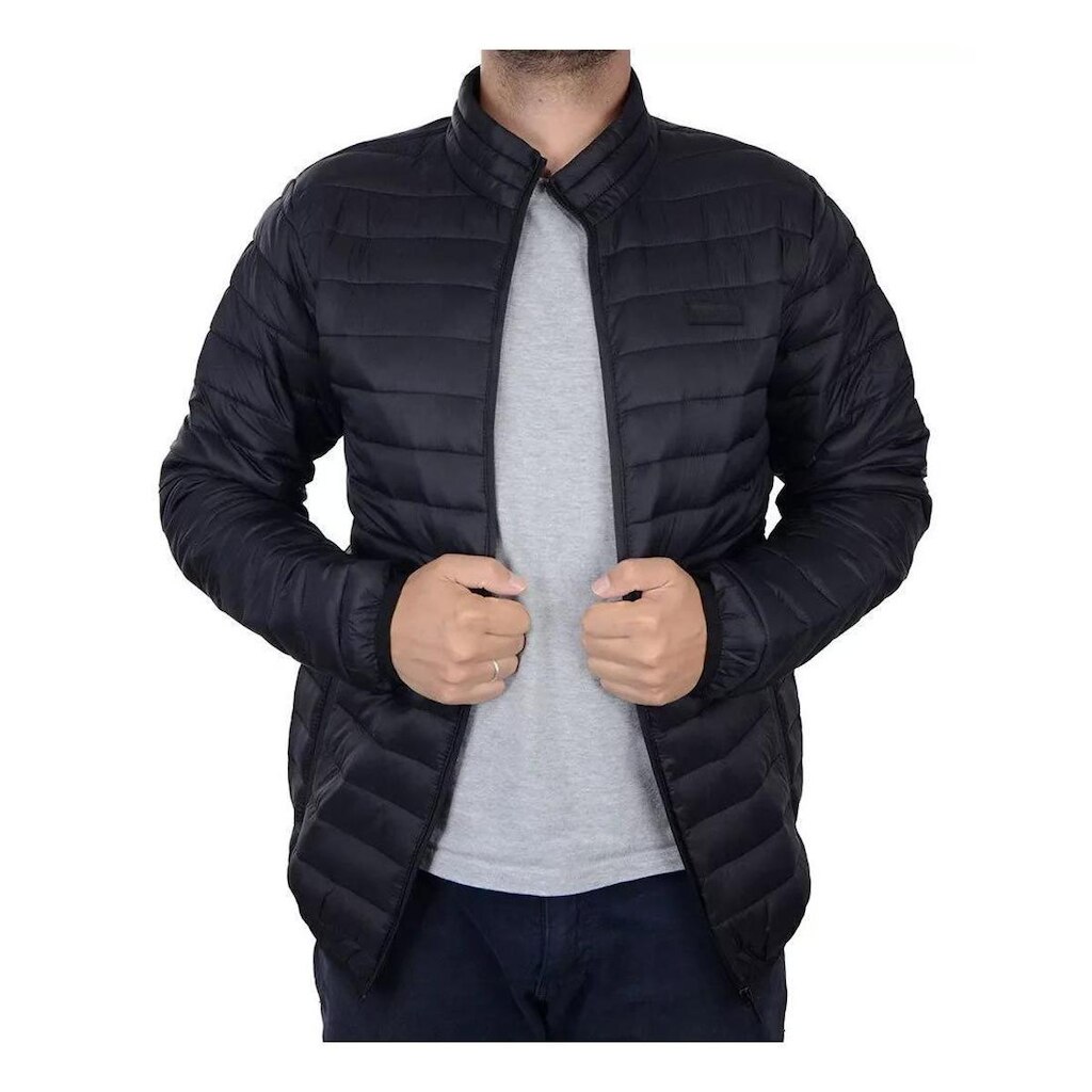 Jaqueta Masculina Ogochi Cult Slim Puffer Preta - 027498