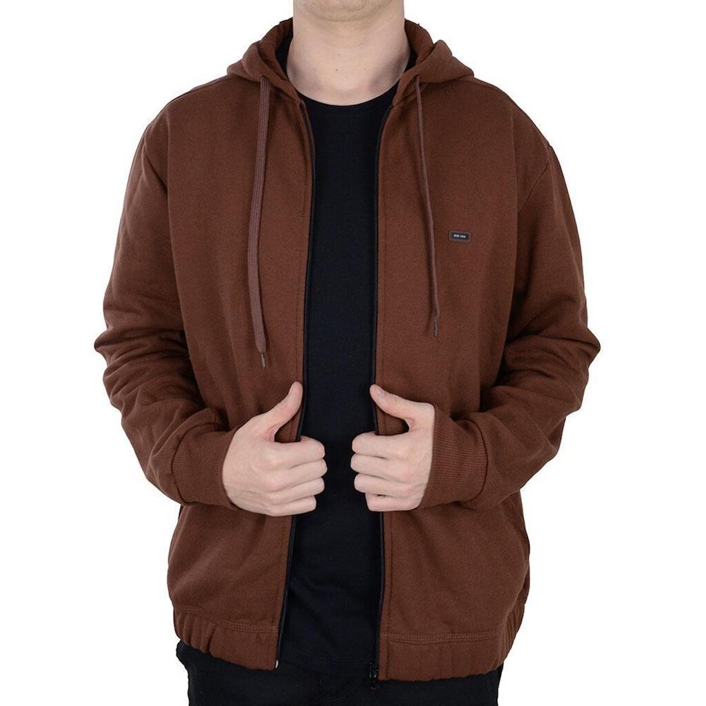 Jaqueta Masculina Olho Fatal Moletom Marrom - 4014