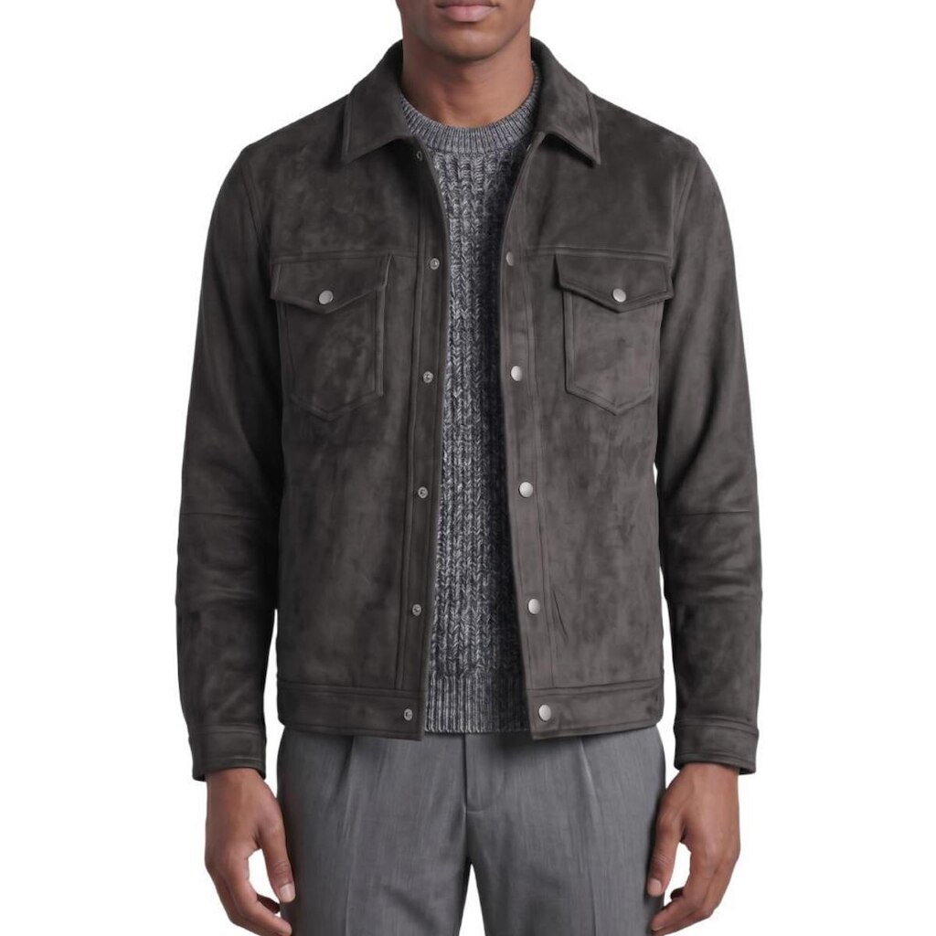 Jaqueta Masculina Reserva Trucker Suede Cinza - 0100