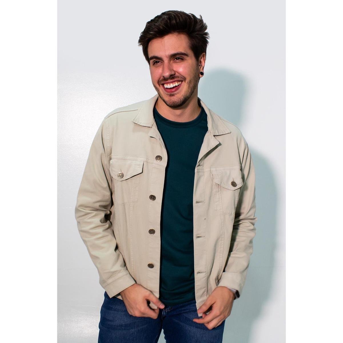 Jaqueta Masculina Tradicional Sarja Marrom Areia Anticorpus - Amarelo Claro Menor preço em Jaqueta Masculina Tradicional Sarja Marrom Areia Anticorpus - Amarelo Claro