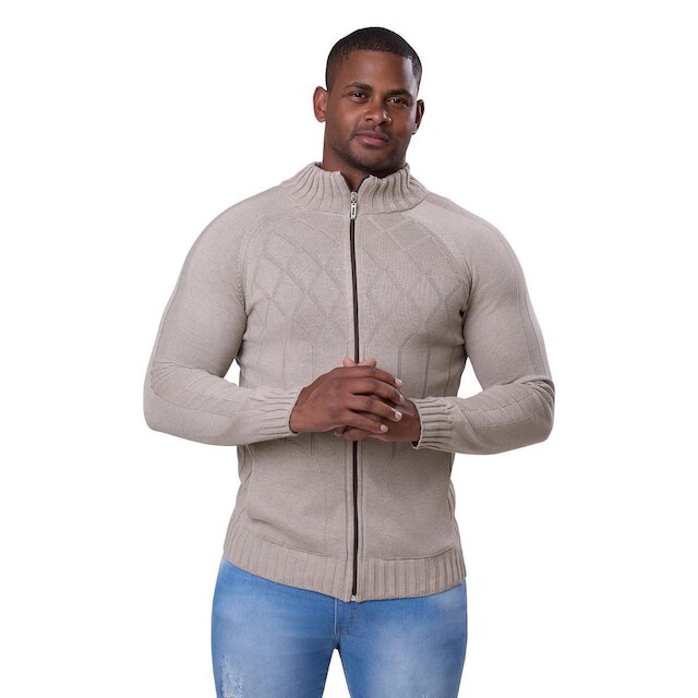 Jaqueta Masculina Tricô Lã Mescla Dallas 7137