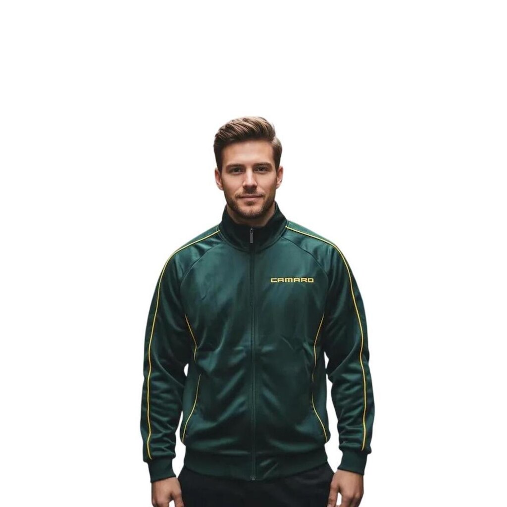 JAQUETA MASCULINA TRILOBAL CAMARO PRETO AMARELO