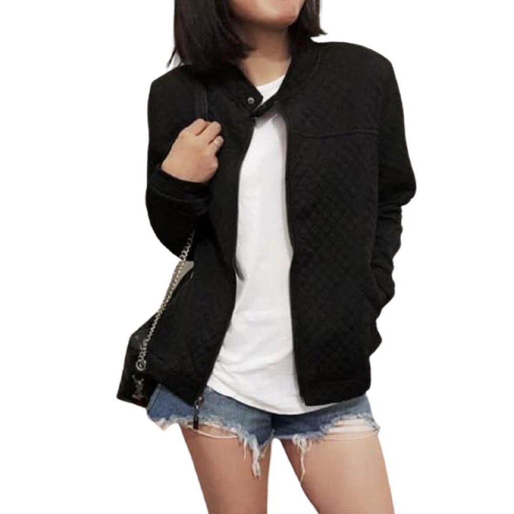 Jaqueta Metelasse Casual Com Zíper Inverno Feminina