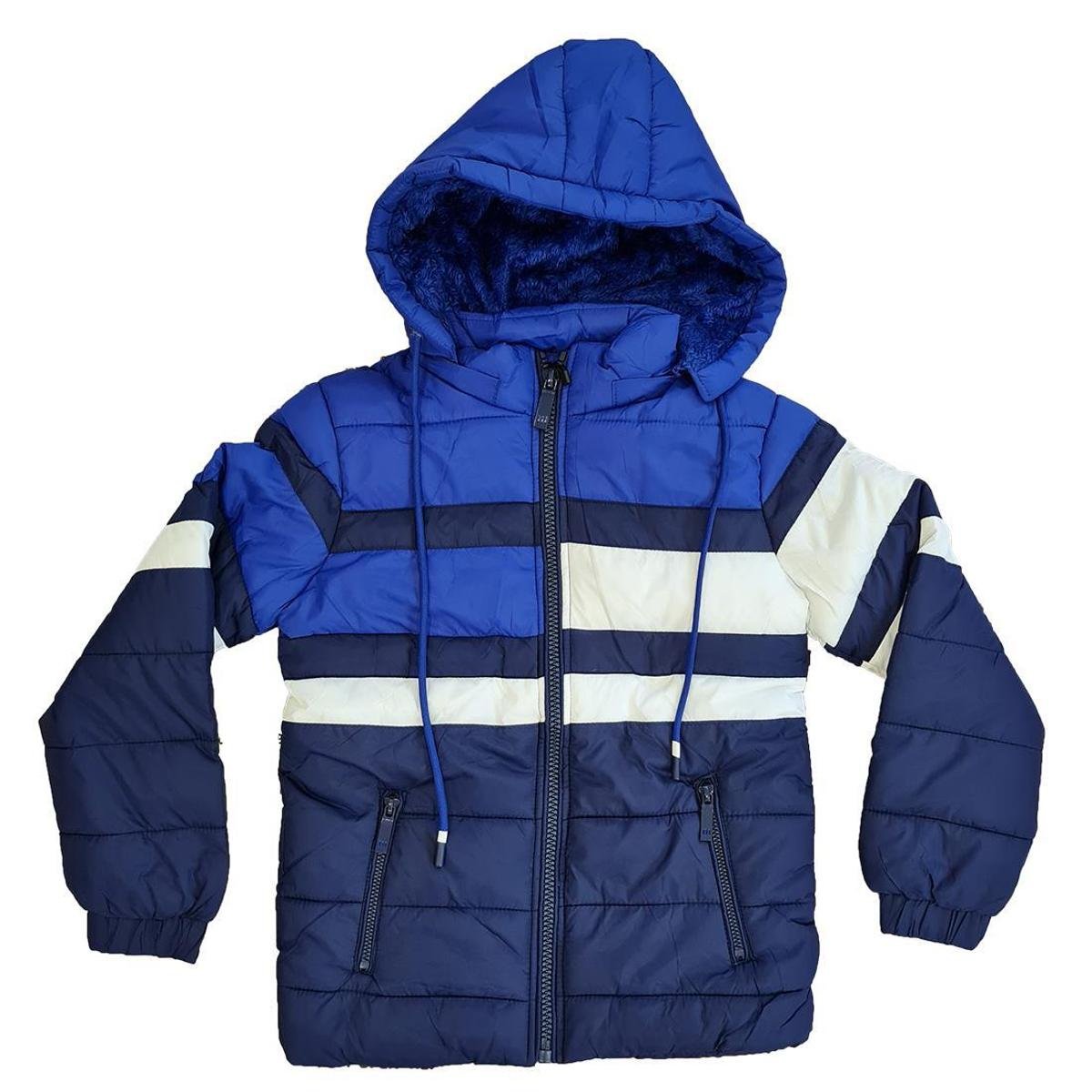 Jaqueta Microfibra Casaco de Frio Puffer Listras Corta Vento