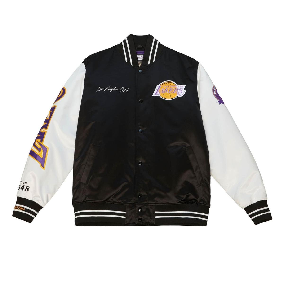 Jaqueta Mitchell & Ness NBA Team Origins Varsity Satin Jacket Los