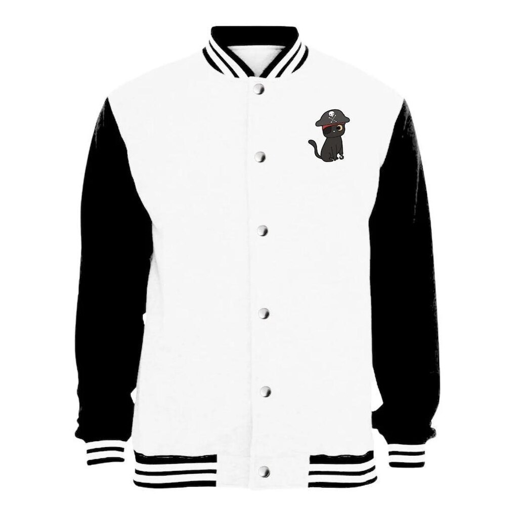 Jaqueta Moletom Calttony Pirata Gato Sem Bolso