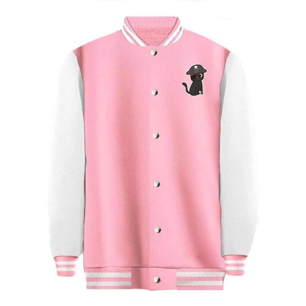 Jaqueta Moletom Calttony Pirata Gato Sem Bolso