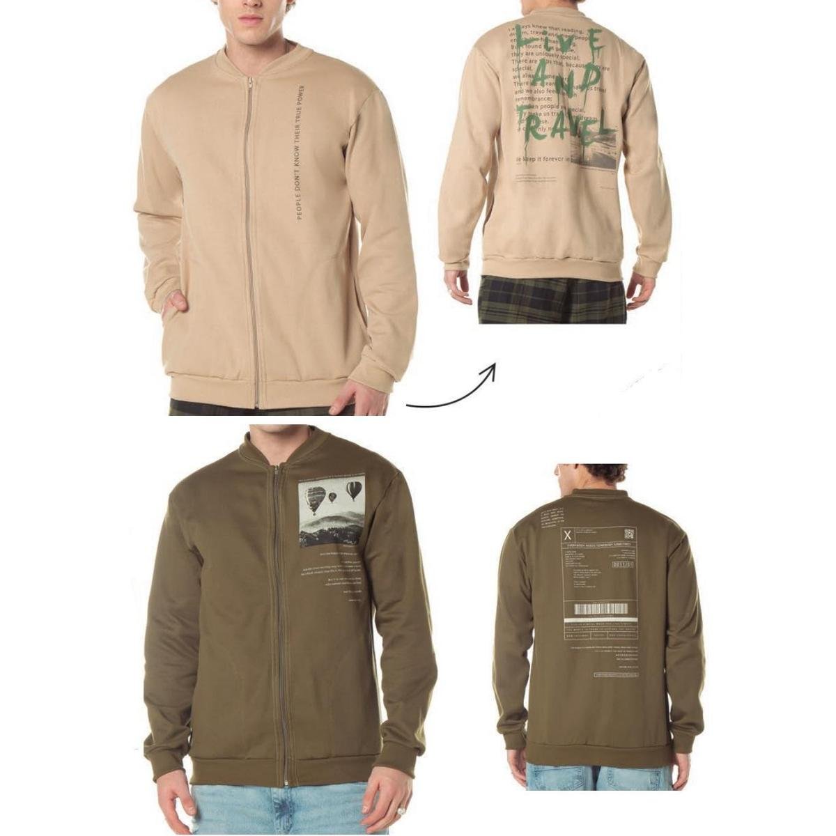 Jaqueta Moletom CDKA Sem Capuz Com Zíper Masculino Adulto Cores e Estampas Sortidas - Ref 4702/4704 Menor preço em Jaqueta Moletom CDKA Sem Capuz Com Zíper Masculino Adulto Cores e Estampas Sortidas - Ref 4702/4704