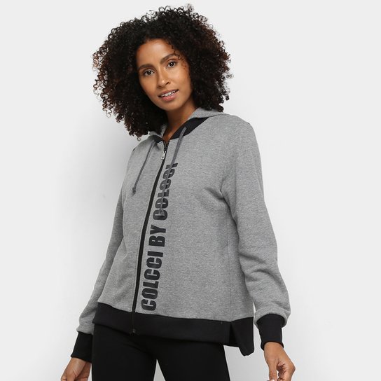 Jaqueta Moletom Colcci Fitness Feminina - Cinza