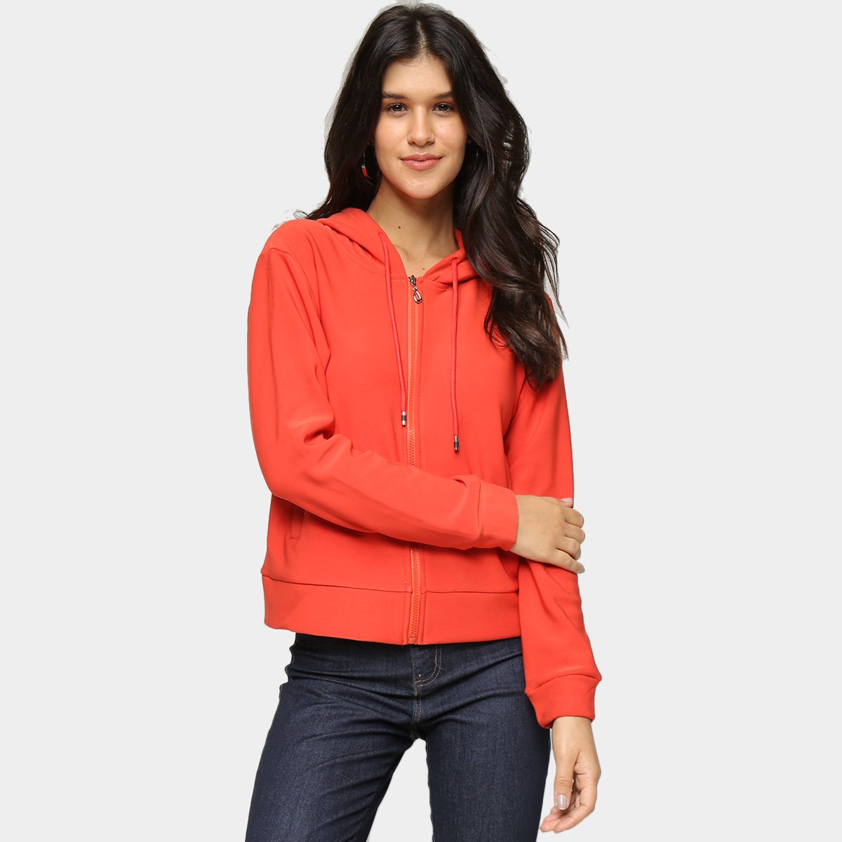 Jaqueta Moletom Facinelli Básico Com Capuz Feminino - Laranja é ruim? Jaqueta Moletom Facinelli Básico Com Capuz Feminino - Laranja é boa?
