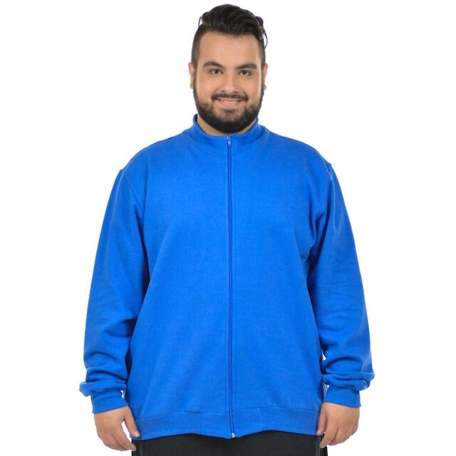 Jaqueta moletom flanelado básica plus size masculina fenomenal Verde militar 50