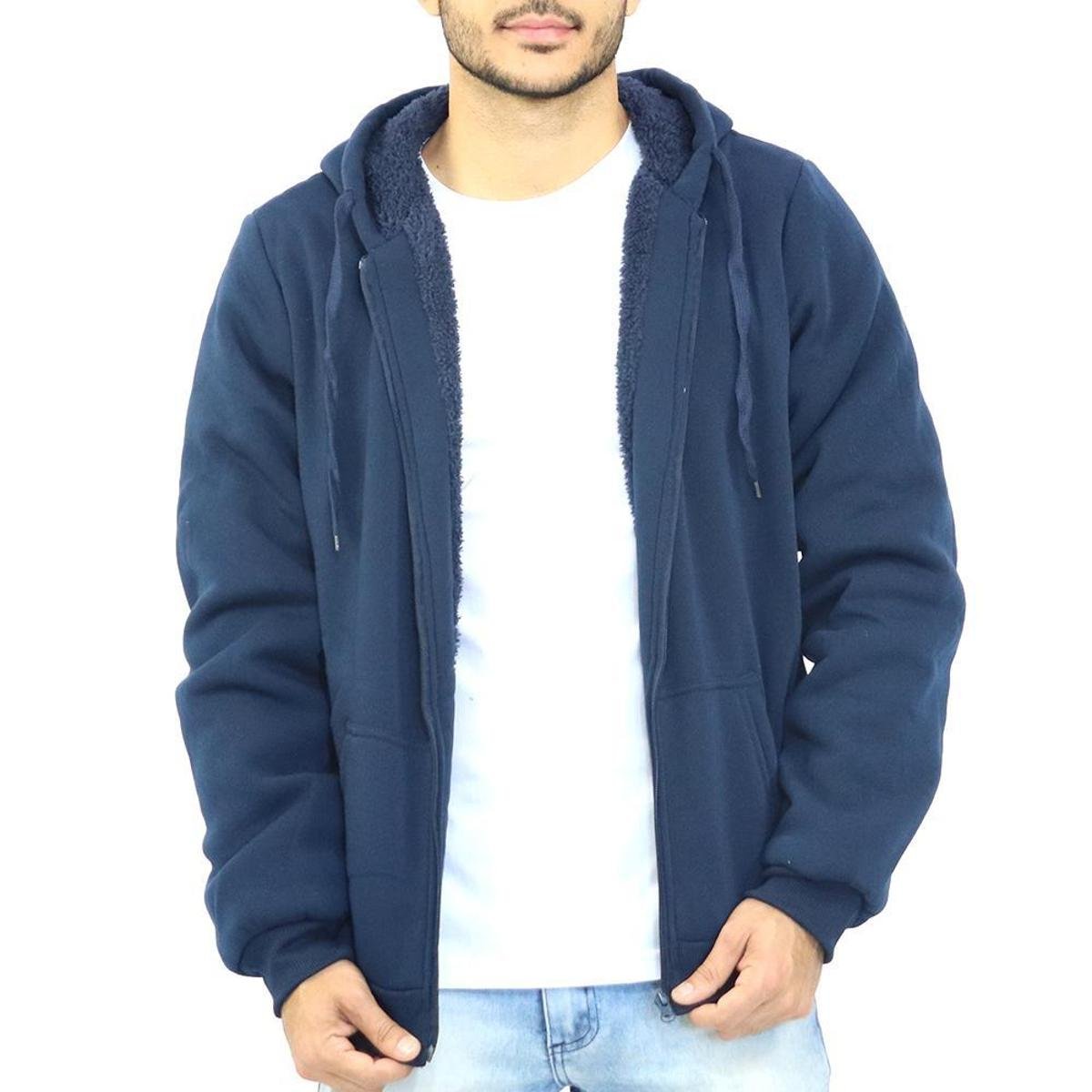Jaqueta Moletom Forro Pelucia Grossa Masculina Menor preço em Jaqueta Moletom Forro Pelucia Grossa Masculina