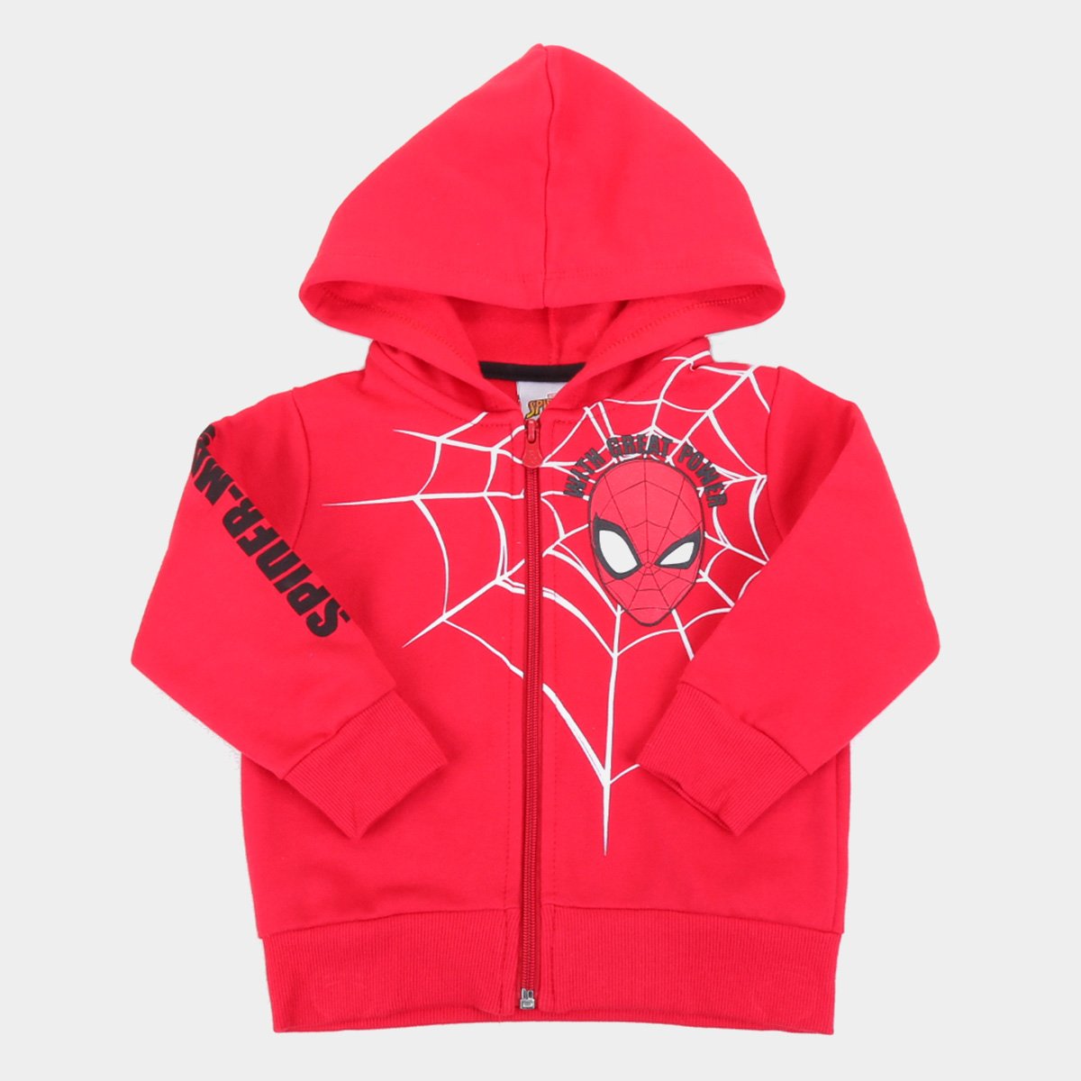 Jaqueta Moletom Infantil Marvel Spider-Man Capuz Masculina - Vermelho Menor preço em Jaqueta Moletom Infantil Marvel Spider-Man Capuz Masculina - Vermelho