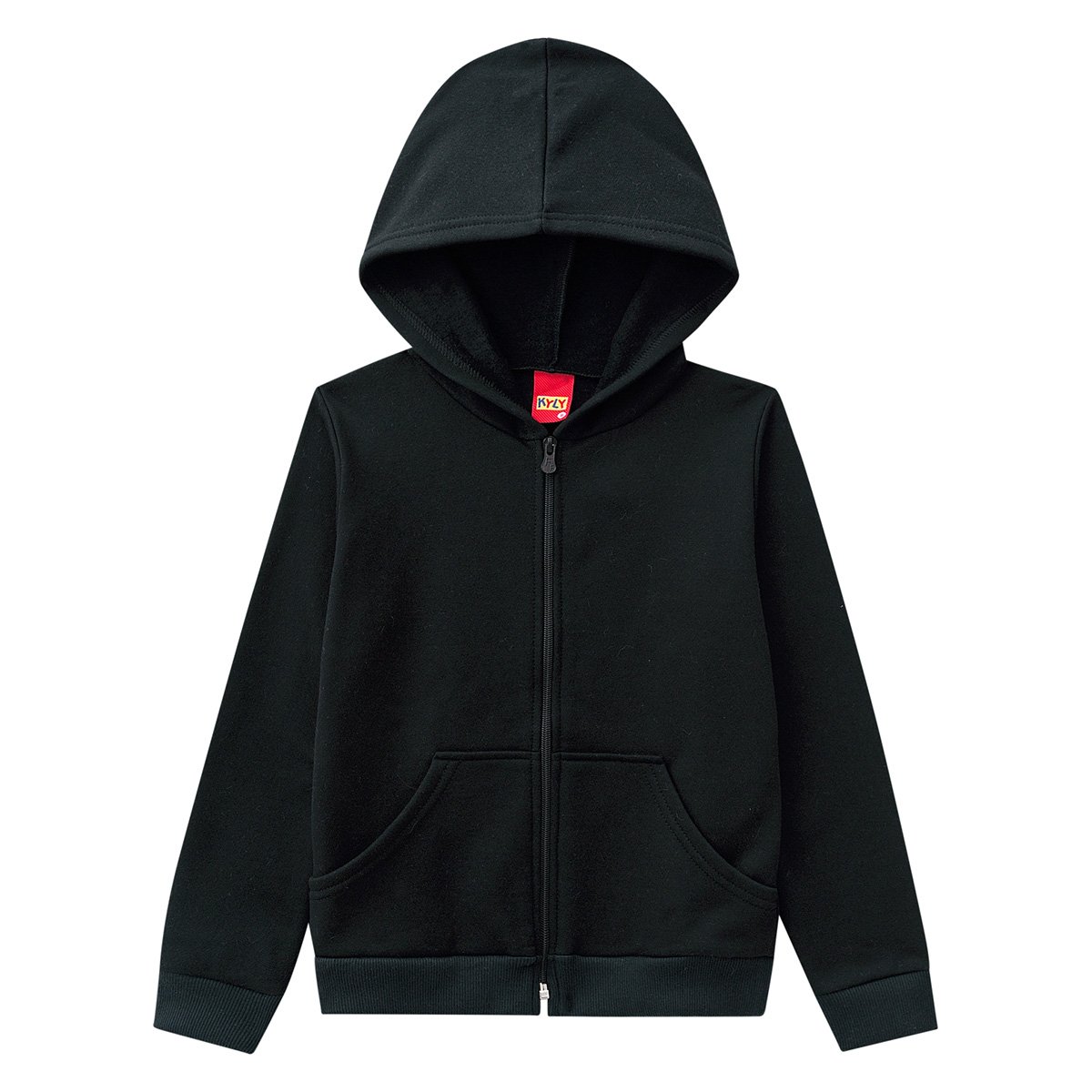 Jaqueta Moletom Juvenil Kyly Peluciado c/ Capuz - Preto Menor preço em Jaqueta Moletom Juvenil Kyly Peluciado c/ Capuz - Preto