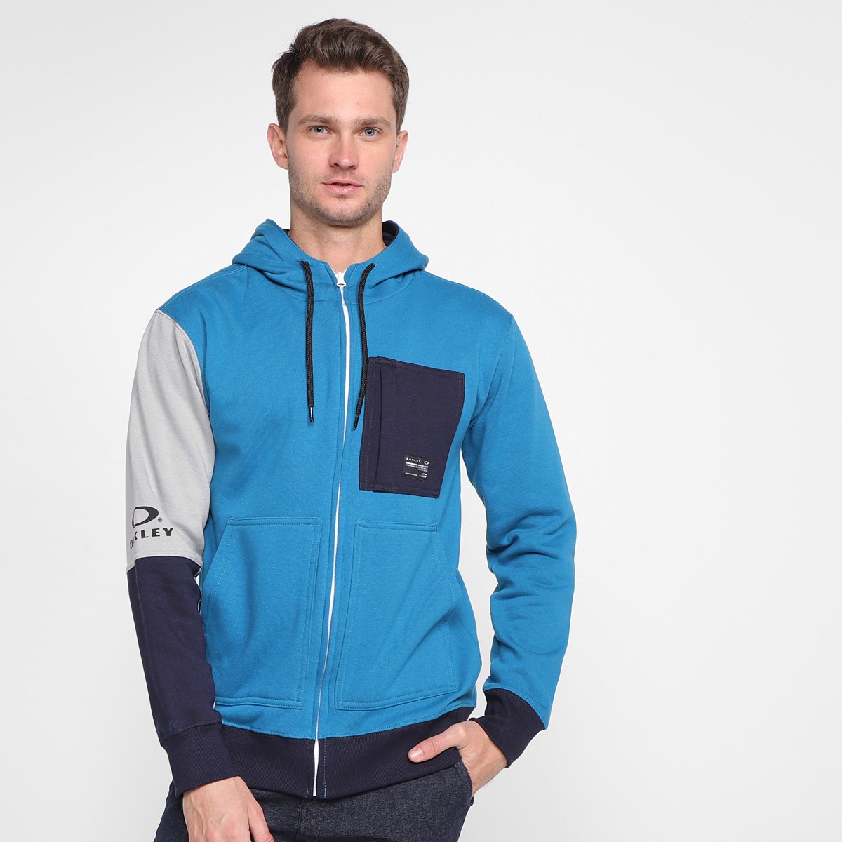 Jaqueta Moletom Oakley Legacy F/Z Pullover Masculina - Azul é ruim? Jaqueta Moletom Oakley Legacy F/Z Pullover Masculina - Azul é boa?