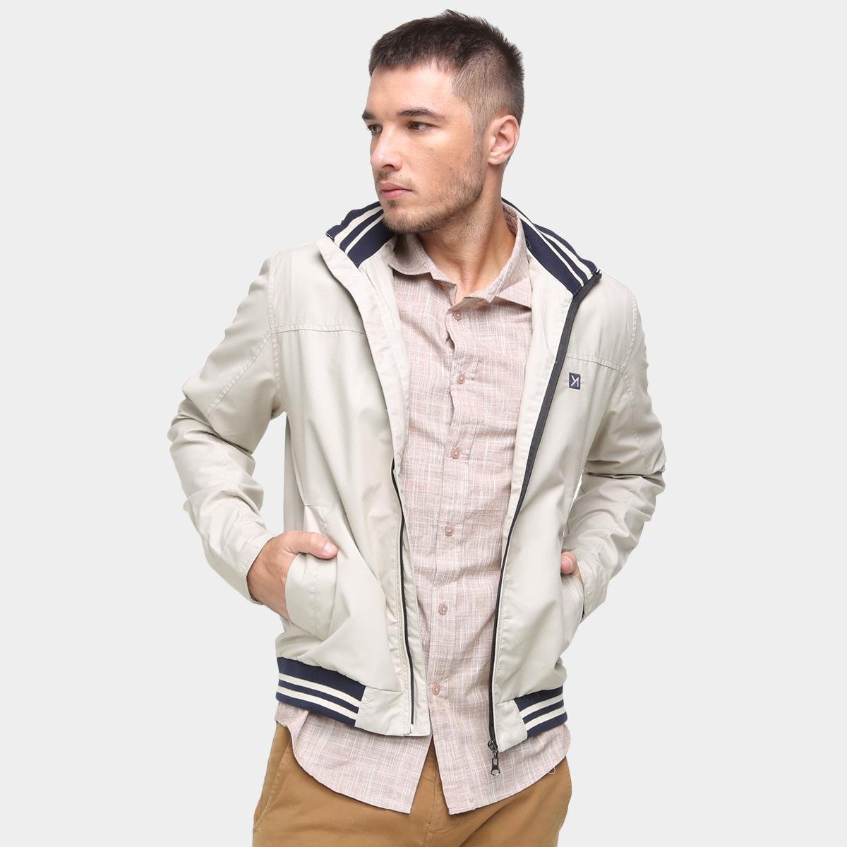 Jaqueta Nickel Masculina San Francisco Capuz Zíper Casual - Bege Menor preço em Jaqueta Nickel Masculina San Francisco Capuz Zíper Casual - Bege