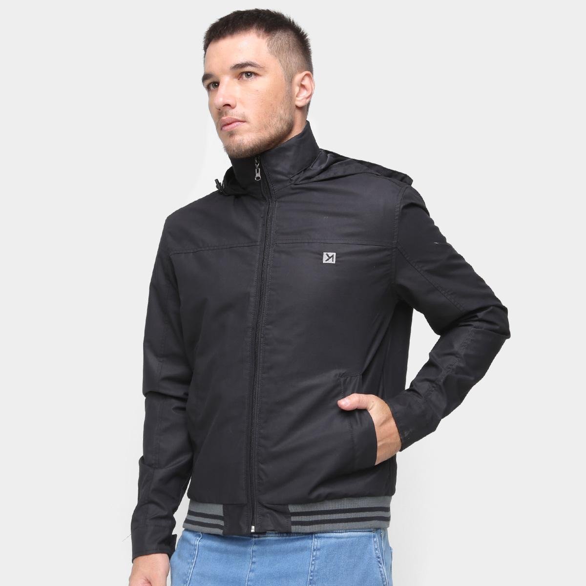 Jaqueta Nickel Masculina San Francisco Capuz Zíper Casual - Preto Menor preço em Jaqueta Nickel Masculina San Francisco Capuz Zíper Casual - Preto