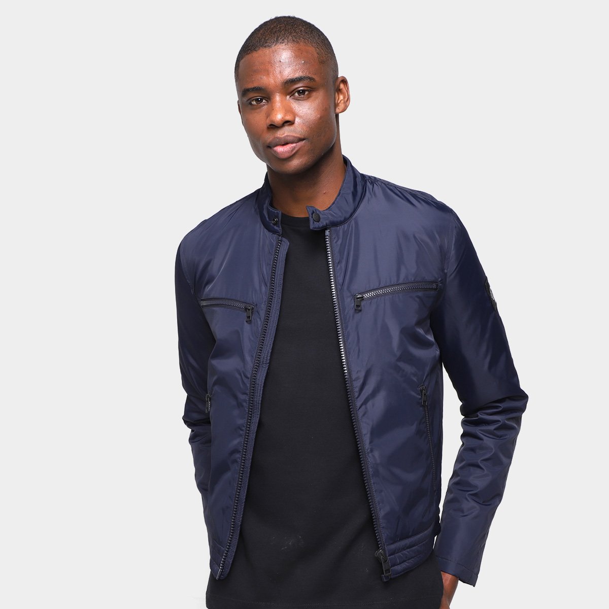 Jaqueta Nylon Calvin Klein Perfecto Masculina - Marinho Menor preço em Jaqueta Nylon Calvin Klein Perfecto Masculina - Marinho
