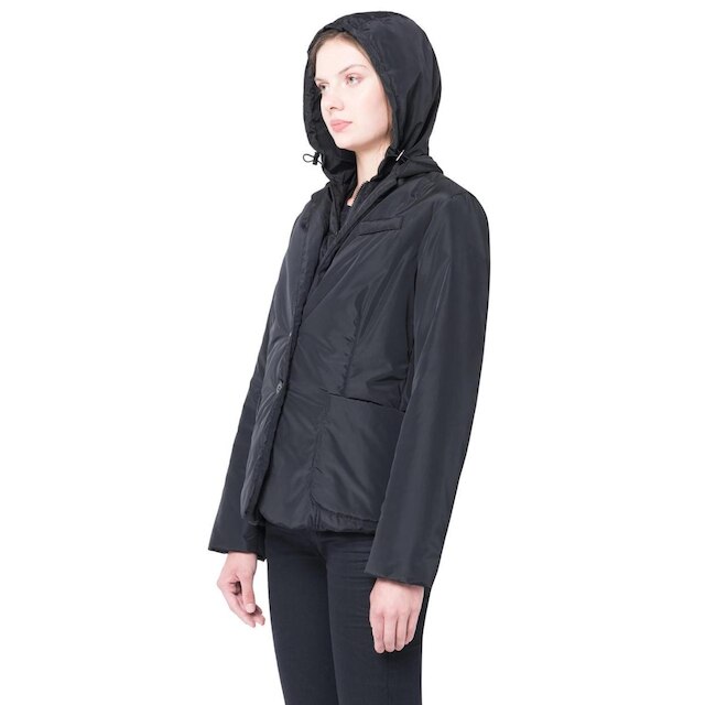 Jaqueta Nylon Hood Botões Preto 36