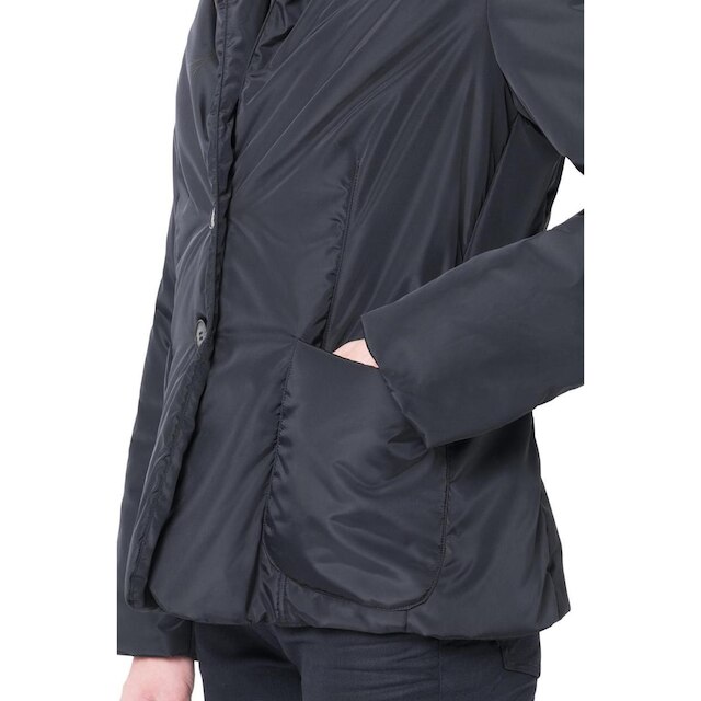 Jaqueta Nylon Hood Botões Preto 36