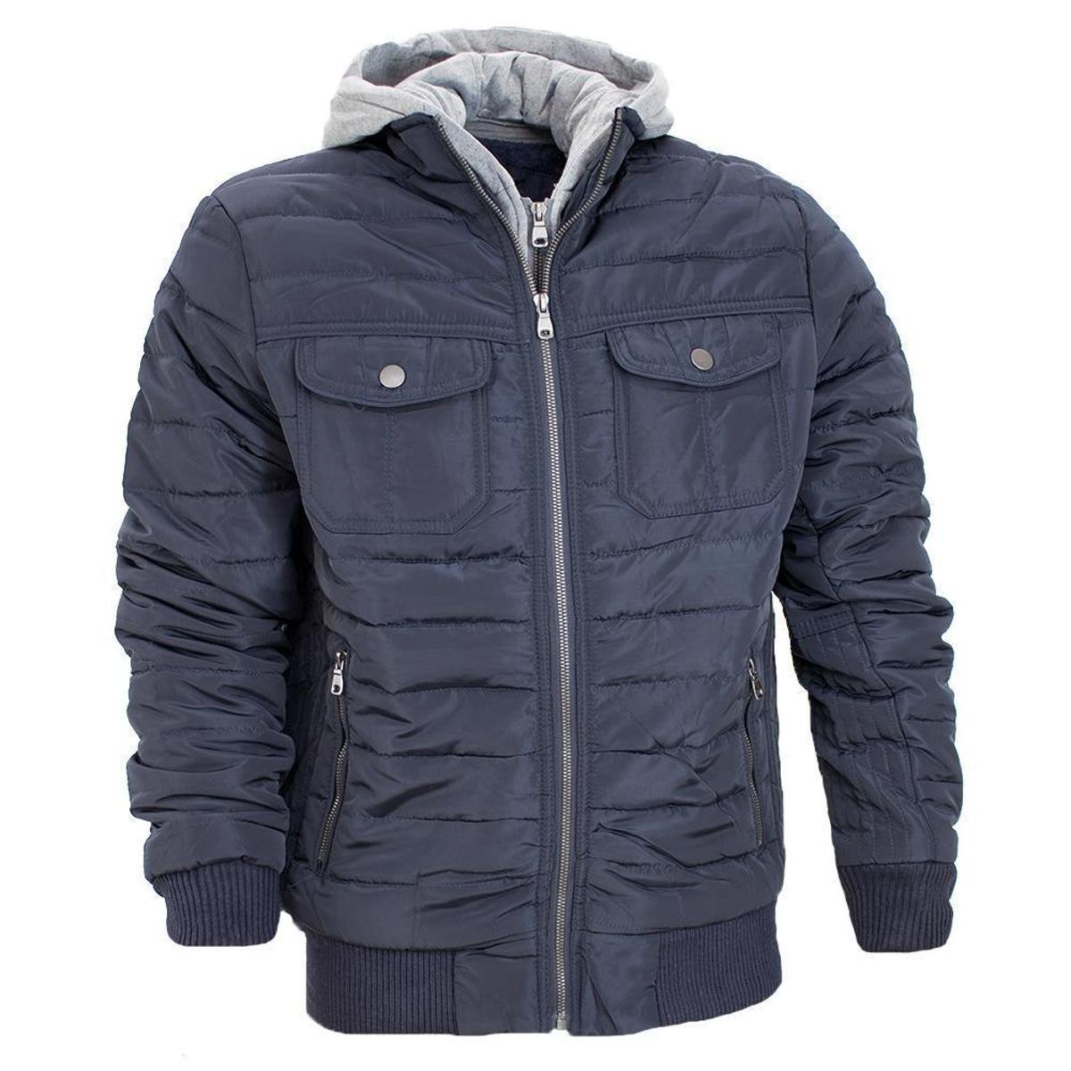 Jaqueta Nylon Puffer Com Capuz Removível Peluciada Masculina - Azul é ruim? Jaqueta Nylon Puffer Com Capuz Removível Peluciada Masculina - Azul é boa?