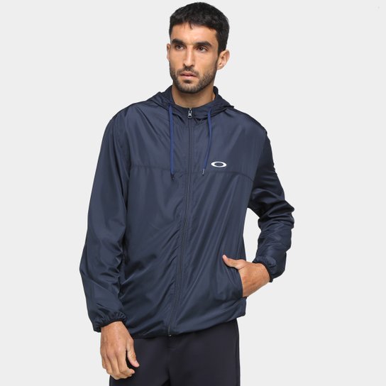 Jaqueta Oakley Capuz Windbreaker Masculina - Azul Navy