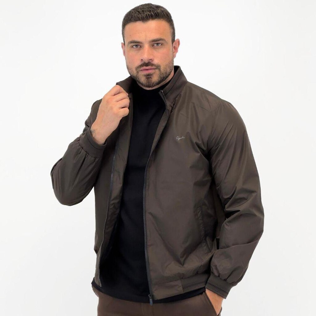Jaqueta Ogochi Bomber Nylon Slim Gola Alta Masculina