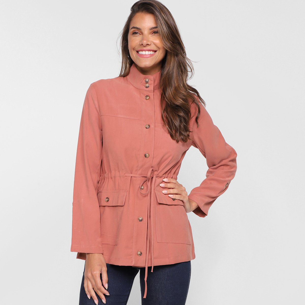 Jaqueta Parka Eagle Rock Gola Alta Bolsos Feminina - Marrom é ruim? Jaqueta Parka Eagle Rock Gola Alta Bolsos Feminina - Marrom é boa?