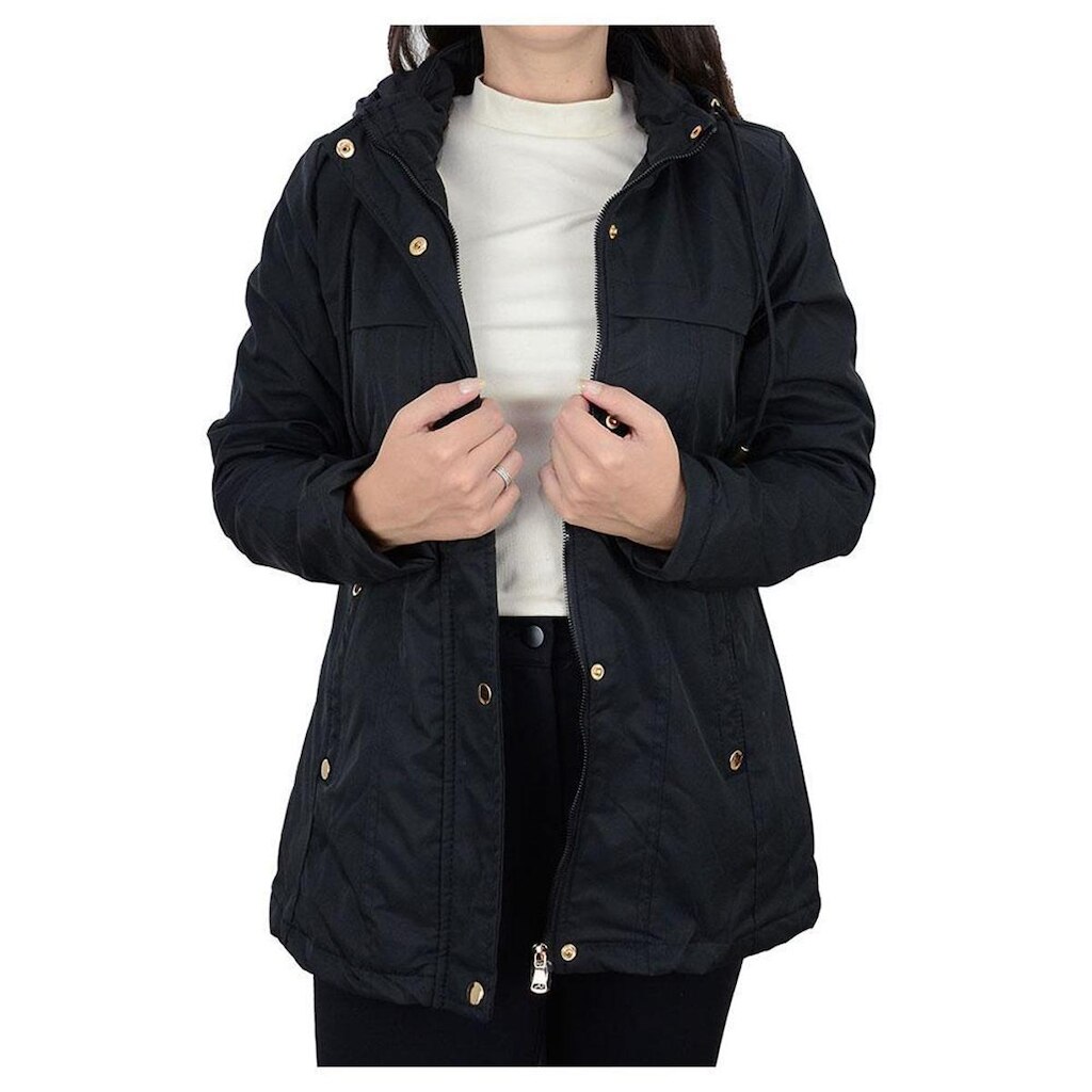 Jaqueta Parka Feminina Facinelli By Mooncity Preta - 690166